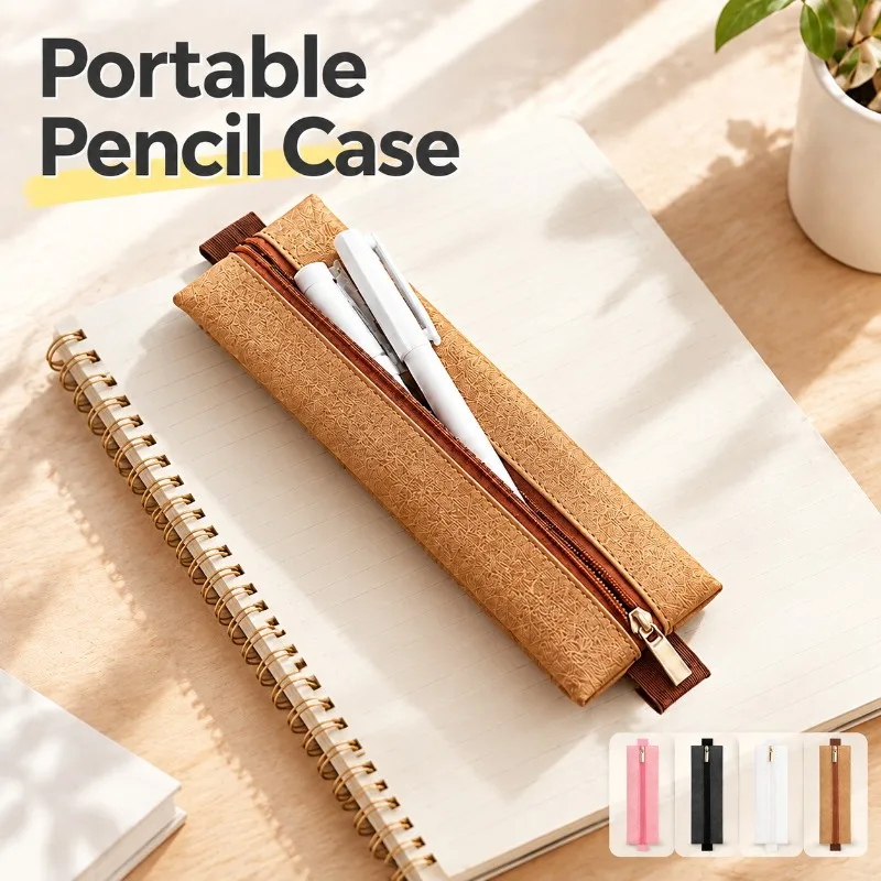 Light Luxury Eco-friendly Rip-proof Washable Pencil Case Student Portable Blank in-stock Premium Elastic Band Zipper Pen Pouch