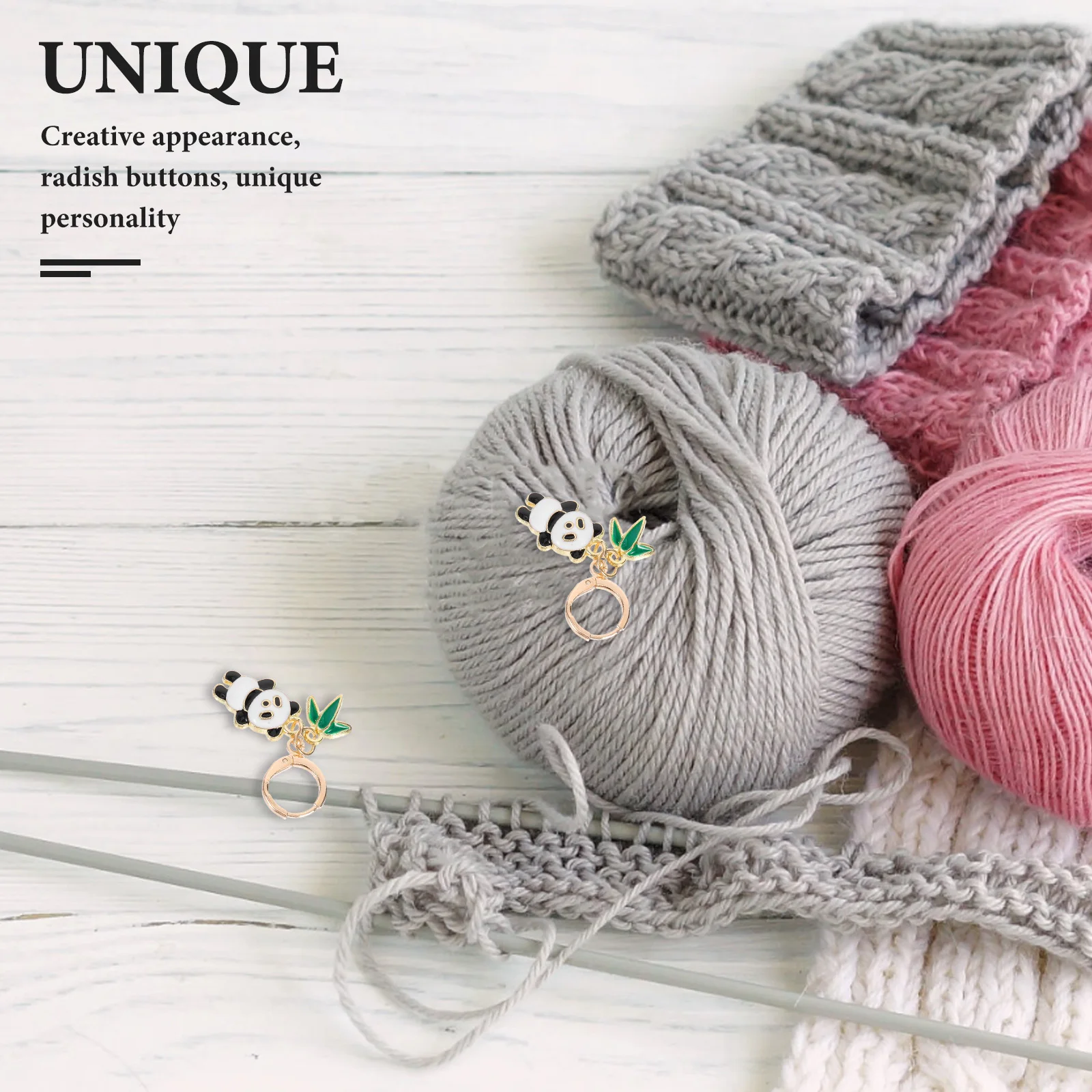 

2 Pairs Sweater Mark Pin Charms Stitch Markers Crochet Metal Jewelry Alloy Weaving Locking