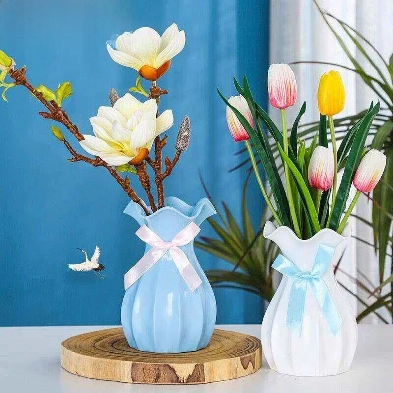 Plastic Flower Vase Decorative Item Water Storage Living Room Dried Flower Arrangement Ornament Korean Style Home Decora...