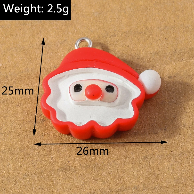 10 Stück Cartoon-Weihnachtsanhänger Schneemann Weihnachtsmann Hirsch Anhänger für die Herstellung von Ohrringen Halsketten DIY Weihnachtsgeschenk Schmuckzubehör – Detail 11