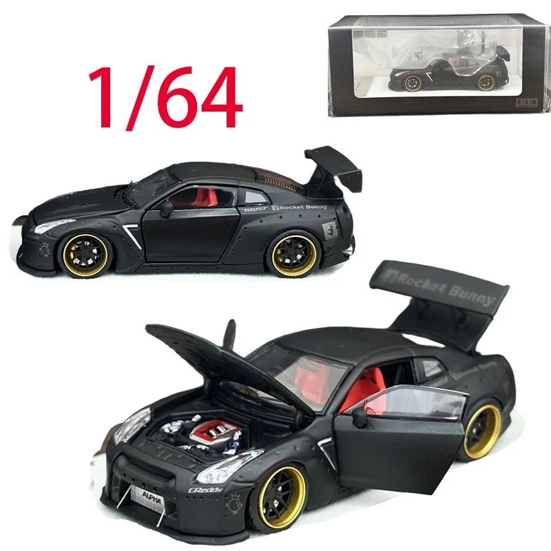 

PGM литой под давлением масштаб 1/64 модель автомобиля Nissan из сплава Nissan GTR R35 Rocket Rabbit Play Vehicles, игрушки для мальчиков, коллекция оригинальных коробок