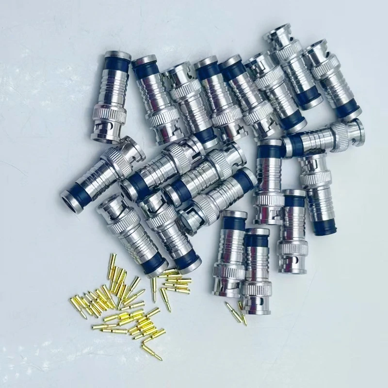 10pcs BNC Compression Connector for Coax RG59  RG60 Cable CCTV Cameras