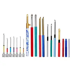 1-17Pcs Punch Needle Tool Kit ricamo Stitching Punch Needle Threader ricamo punching Cross Stitch Tools Knitting