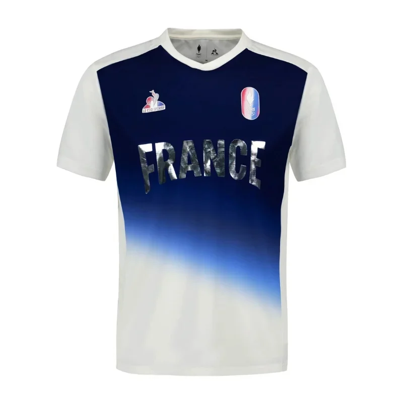 Summer French Team Sportswear Memorial Shirt Le Kak Multifunctional Sports Performance Hot Sale T-Shirt and Sweat Absorbing