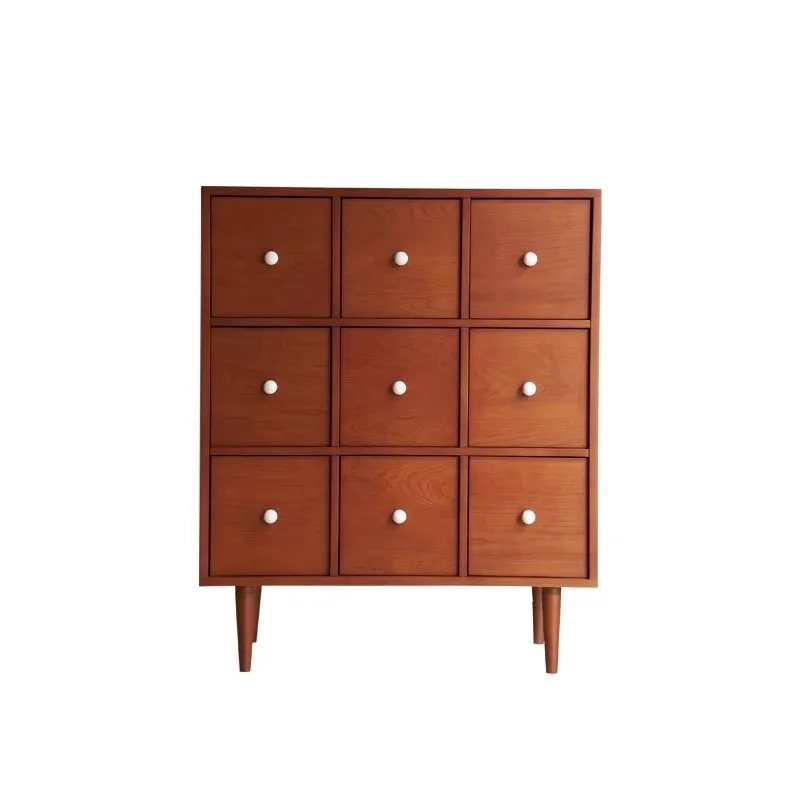 

Solid wood nine-chest cabinet, living room locker, cherry wood retro side cabinet, drawer cabinet, porch locker, storage cabinet
