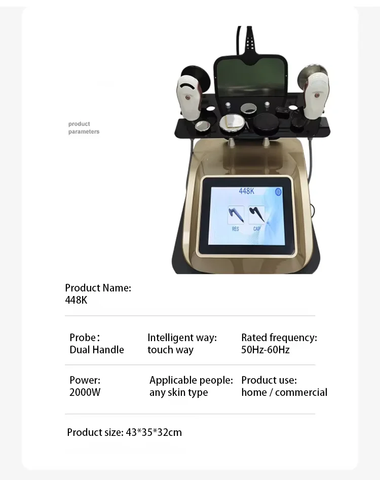 448Khz CET RET Tecar Device INDIBA Physical Therapy Machine Rf High Radio Frequency Diatermia Pro Loss Weight Health Care System