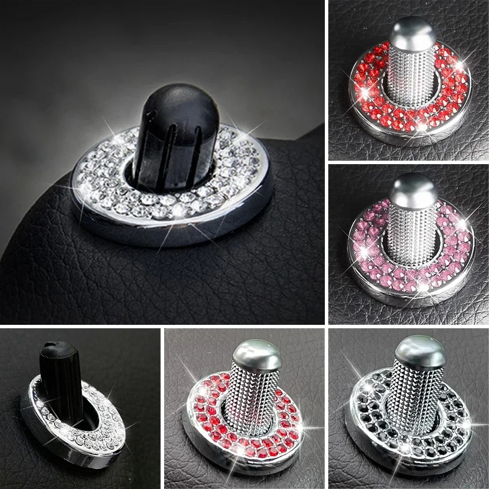 4x Bling Rhinestone Car Door Bolt Lock Pin Switch Button Ring Lift Bolt Sticker Crystal For Mercedes Benz E C Class Accessories