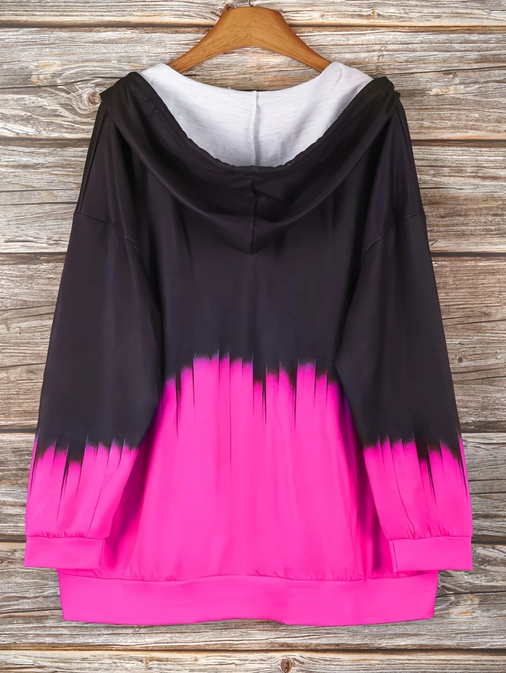 2025 جديد امرأة بلوزات بسيطة التدرج طباعة طويلة الأكمام قلنسوة بسحاب الخريف تصميم الرباط غير رسمي موضة المرأة هوديي #6