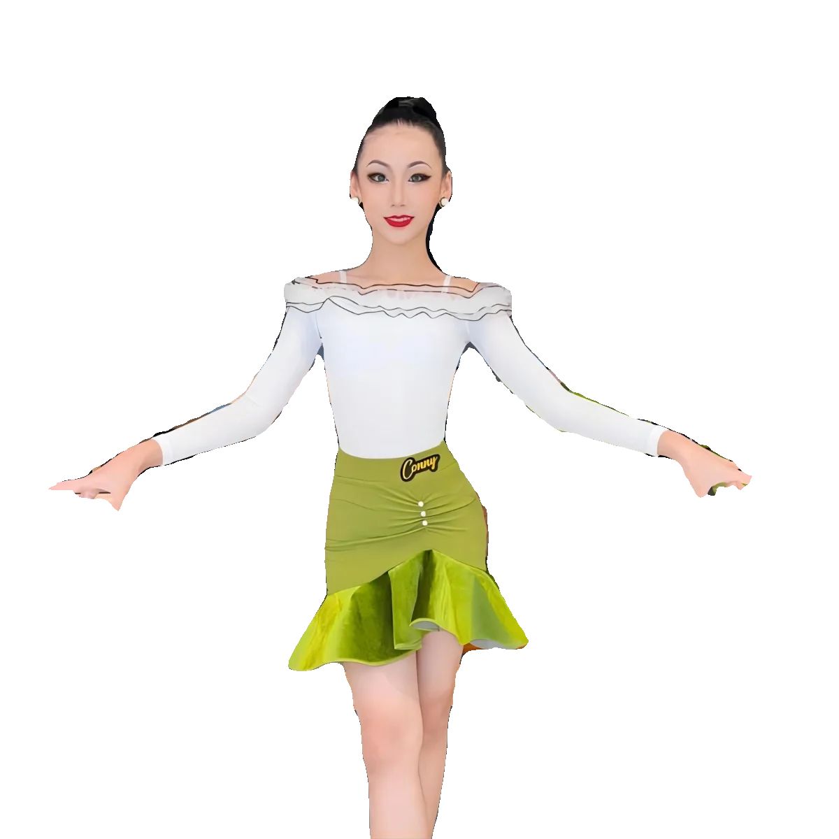 op maat gemaakte vrouwen volwassen meisjes Latin danskostuum training concurrentie speciale prestaties set franje rok faldas sexy jurk