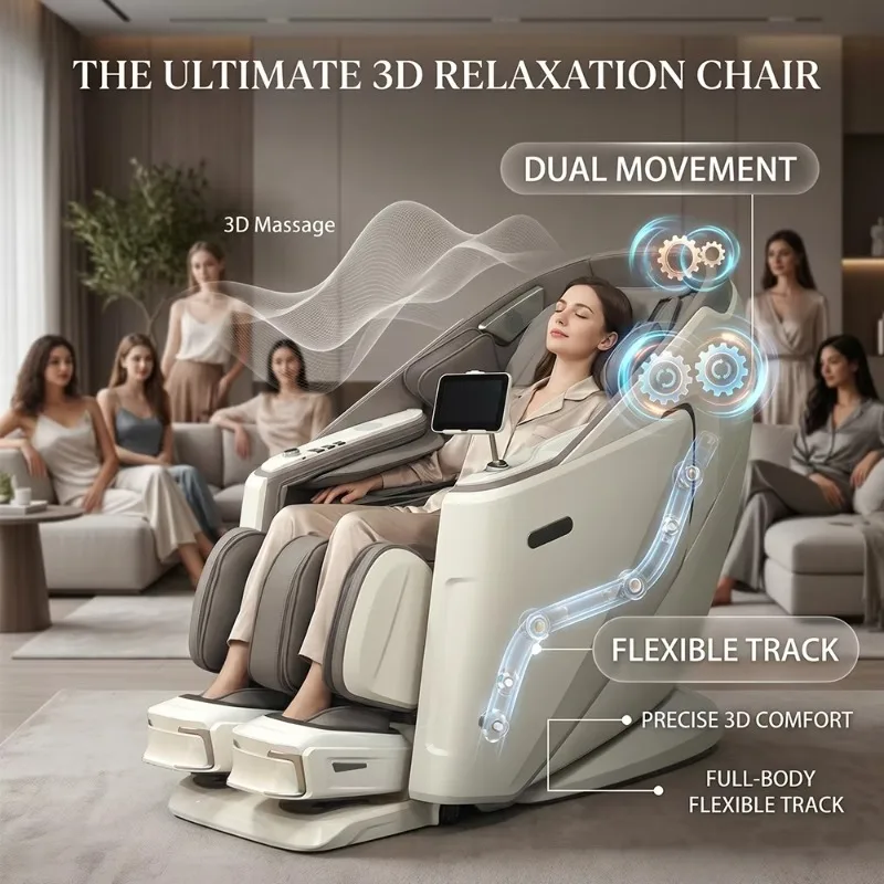 Belovedone BL-H878A Zero Gravity Full Body Foot Massage Chair 3D Ultra Dual Movement Intelligent Voice Control Timing Control