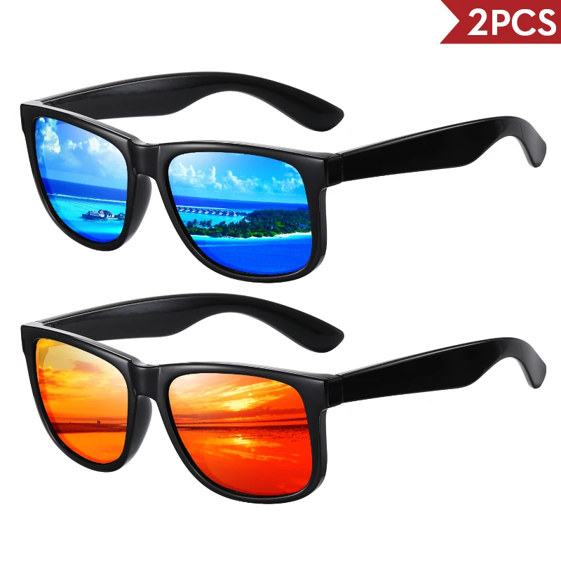2/3 PCS New Fashion Colorful Casual Polarized Sunglasses Unisex Suitable for Driving, Queuing Vacation, Shooting Props UV400
