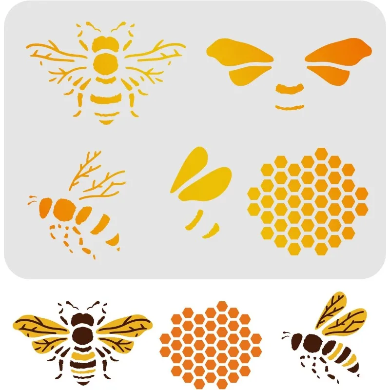 1pc Bienen waben schablone in großen Größen 11,6x8,3 Zoll wieder verwendbare DIY Kunst Malerei Waben schablone Dekoration Schablonen für DIY