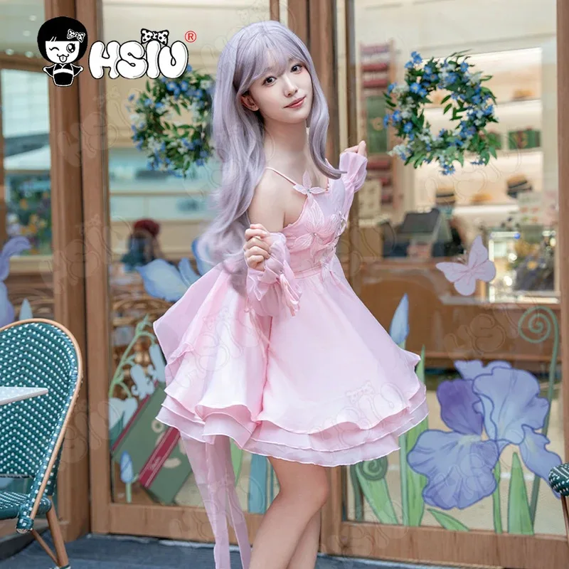 

CyLove и Deepspace Heroines Косплей Костюм Парик Синтетический парик из волокна「HSIU」Розовый Элегантный Униформа с волнами мечты Игра Косплей