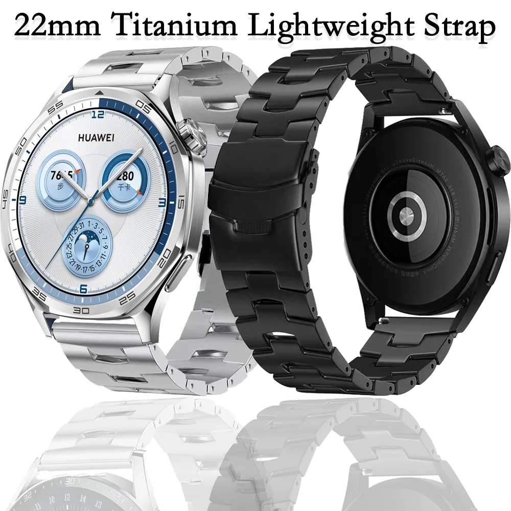 22mm Titanium Strap for Huawei Watch 5 4 GT5-4-3 46mm Samsung Galaxy Watch 46mm Lightweight Bracelet Wristband Amazfit BIP 6 5