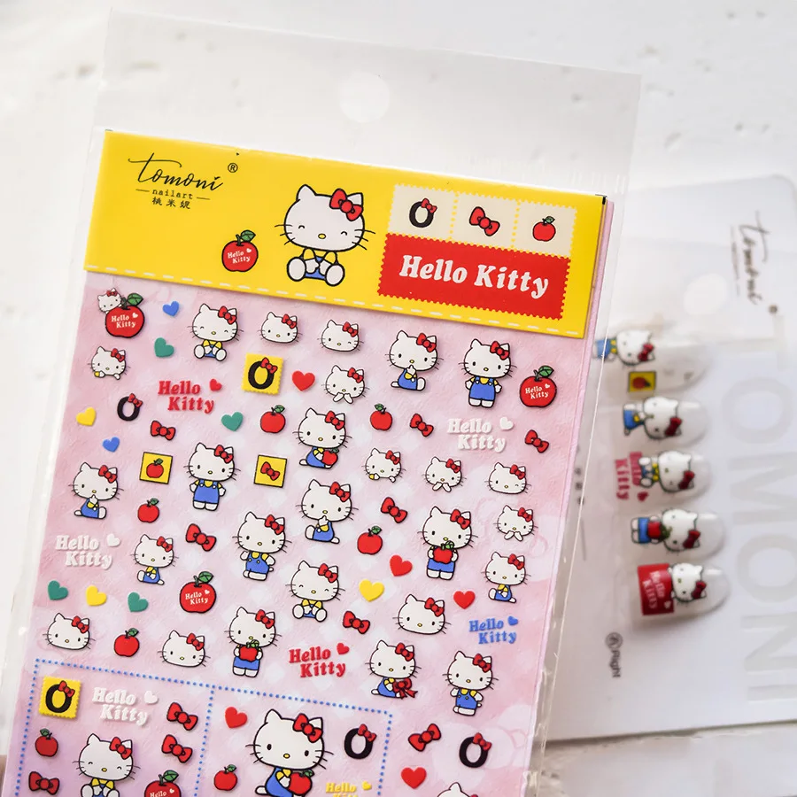 1 Sheet Hellokitty 3D Nail Art Stickers Nail Decals for Nails Hellokitty Manicure Japanese Design Diy Accessories