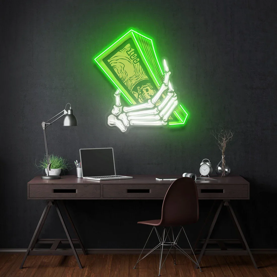 Money Hand Neon Sign Wall Art Decor UV Print Home Decor Sign Business Bar Shop Office Neon USB Powered Bar Beer Club Sign