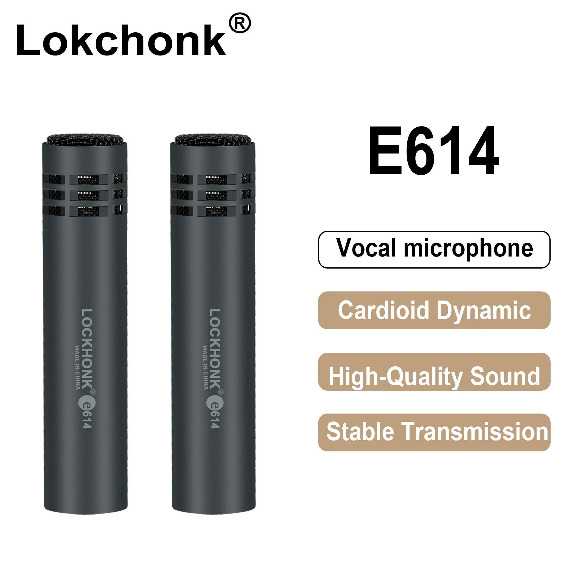 Lokchonk E614 Condenser Microphone, Cardioid Condenser Mic for Drum Overhead, Vocals, Acoustic Guitar, Live Performa