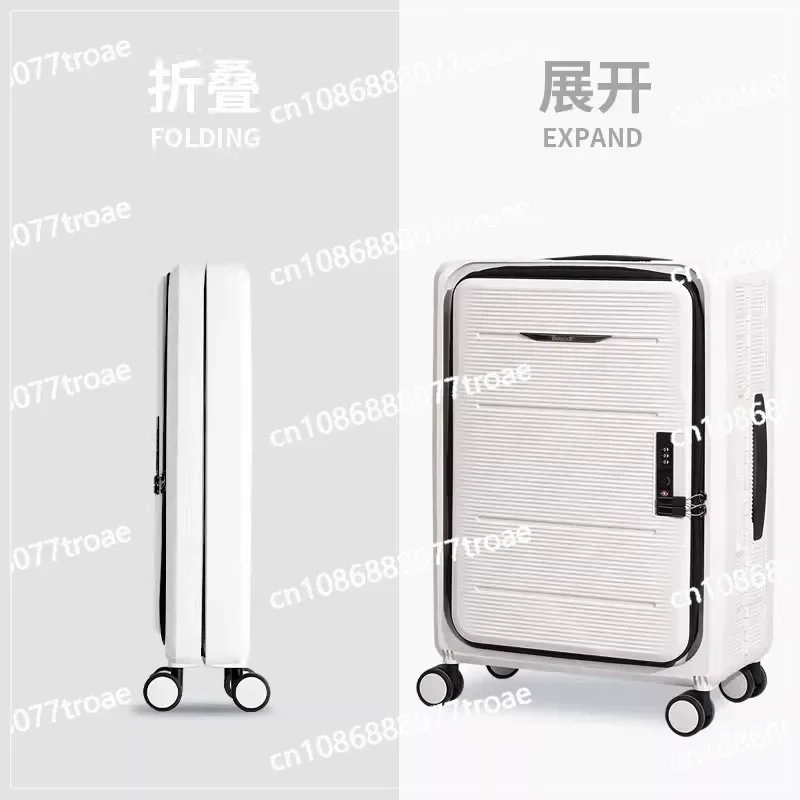 Foldable luggage for women, front opening 20 inch boarding travel suitcase, 26 inch large capacity suitcase for men