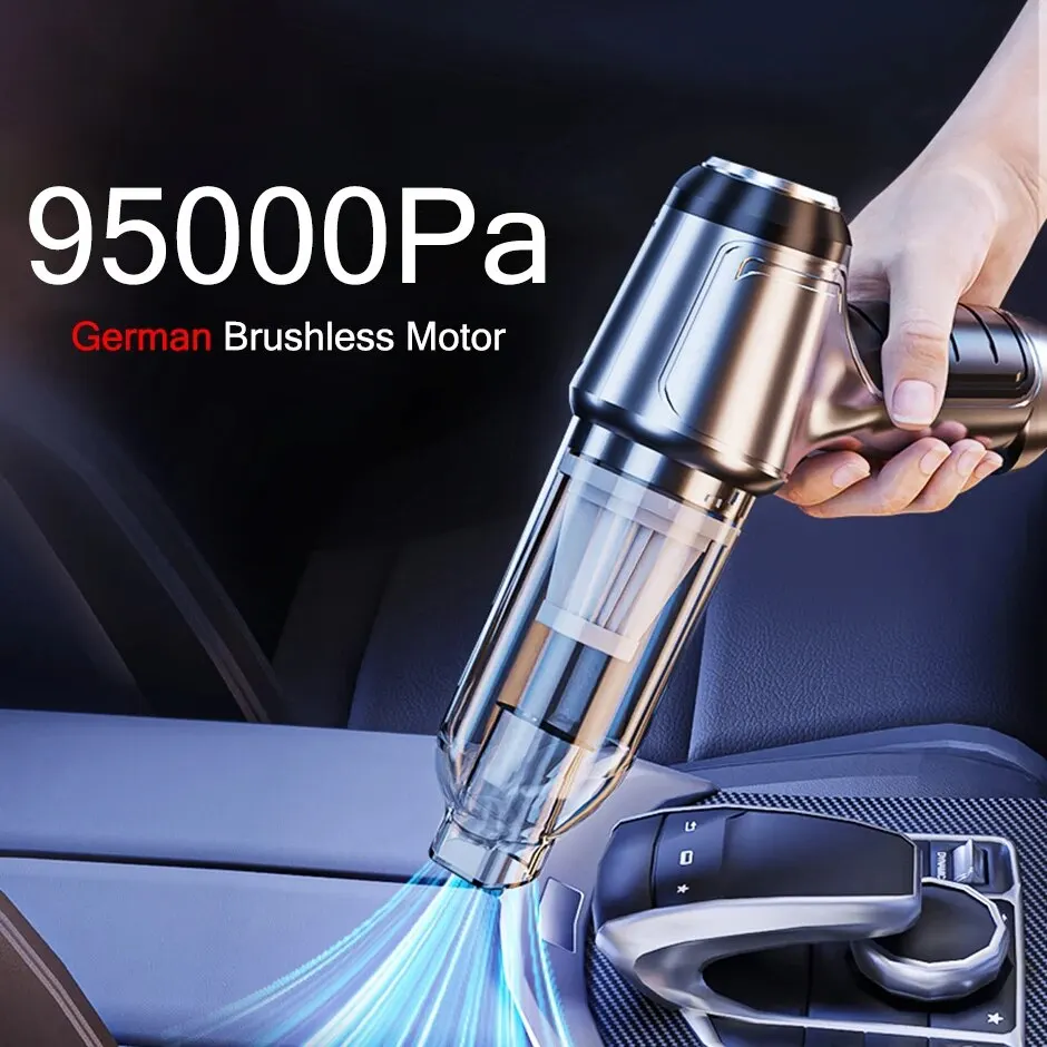 95000Pa Wireless Car Vacuum Cleaner Strong Suction Handheld Auto Vacuum Home & Car Dual Use Mini Vacuum Cleaner HomeAppliance