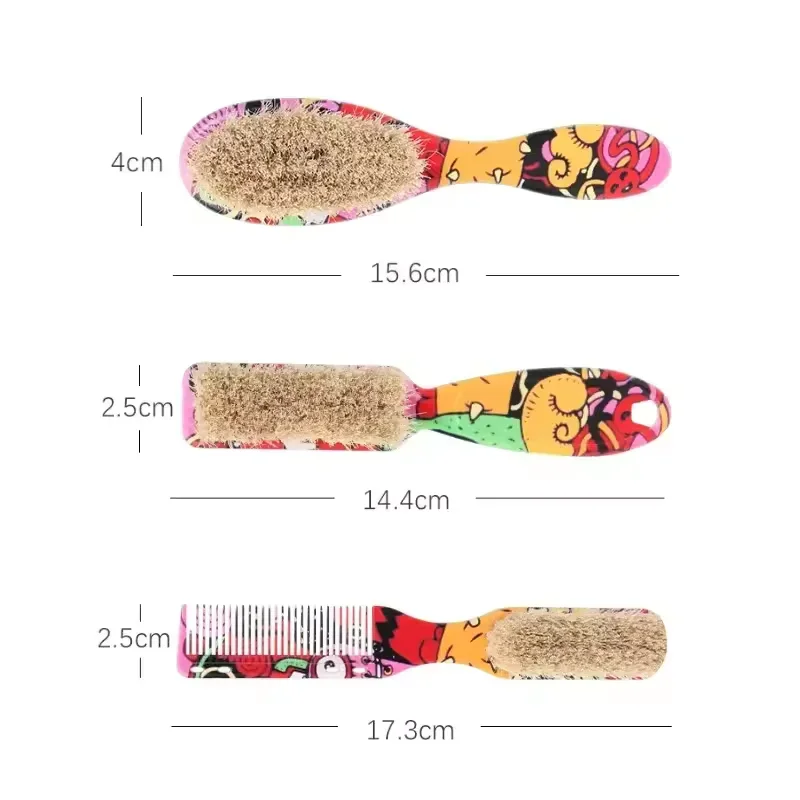 แปรงตัดผม 2 in 1 สำหรับผู้ชาย ขนม้า สำหรับปัดเคราและทำความสะอาดบริเวณลำคอ นวด ขจัดเส้นผมที่หลุดร่วง อุปกรณ์จัดแต่งทรงผมขั้นสูงเพื่อความเงางาม