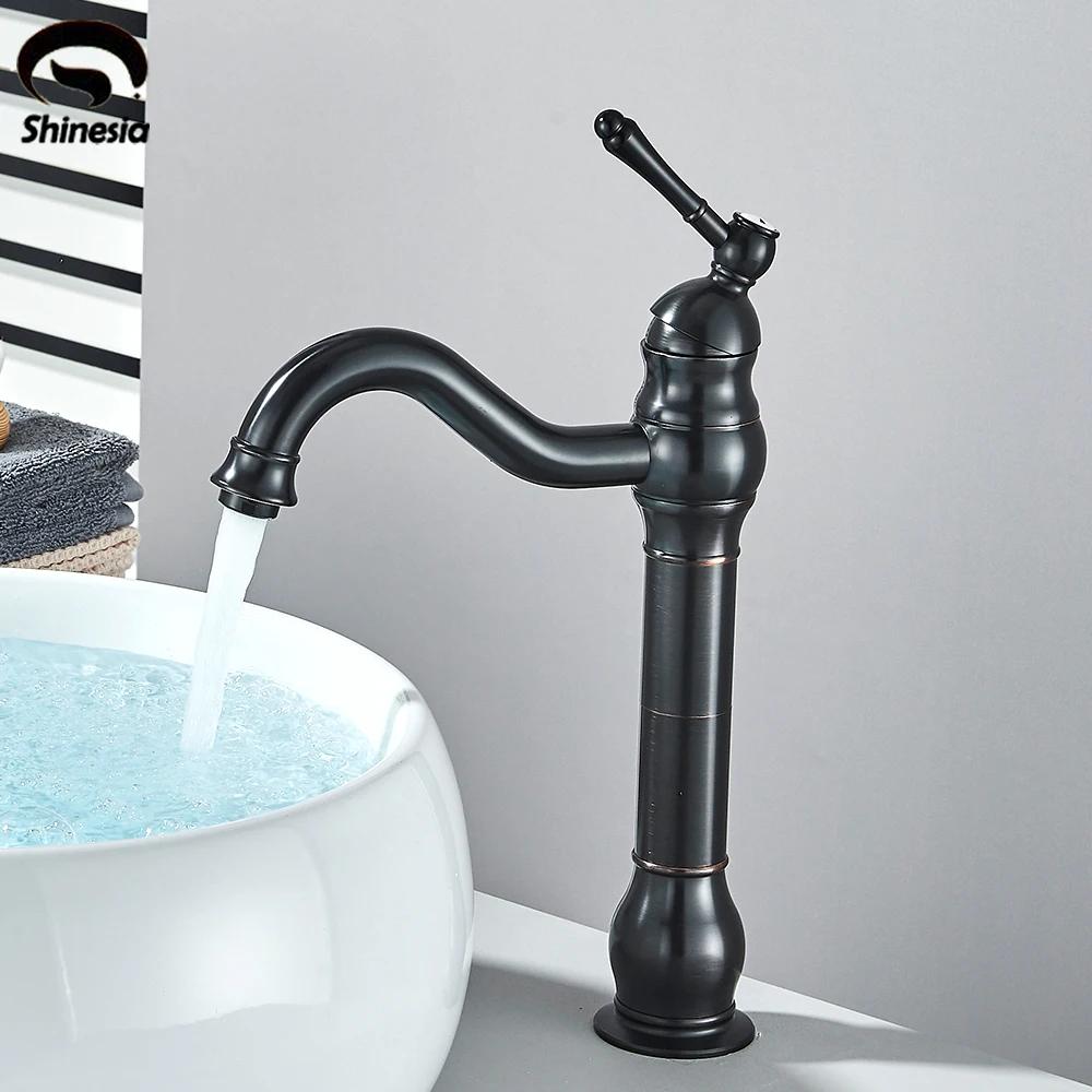 Grifo Mezclador para Lavabo de Baño, Monomando, un Solo Orificio, Agua Fría/Caliente, Estilo Palacio, Montaje en Cubierta, Retro