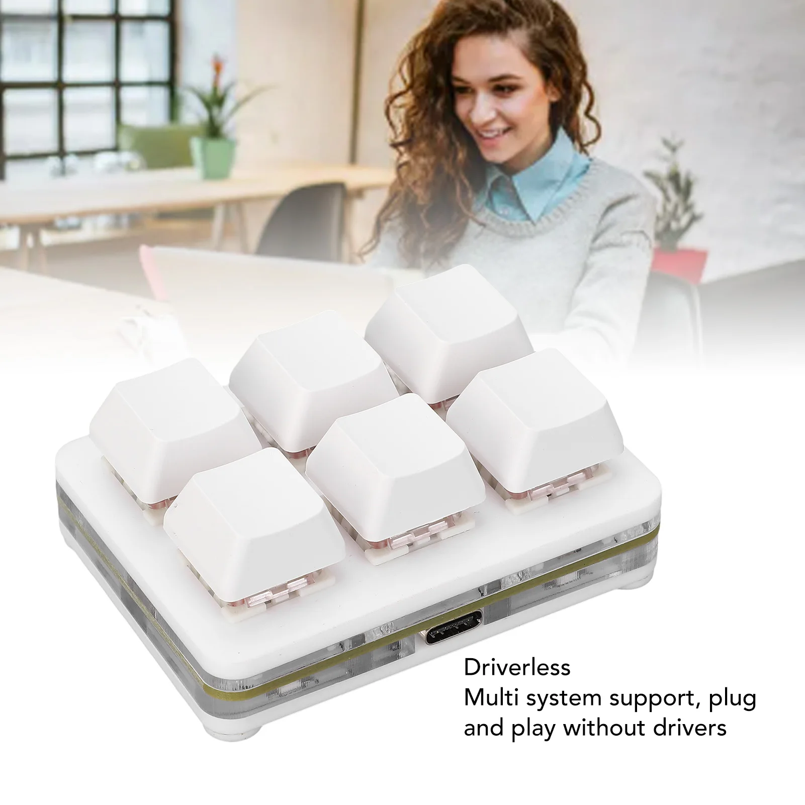 

Компактная механическая игровая клавиатура на 6 клавиш с поддержкой горячей замены, Plug and Play, красная, с макросами, для игр