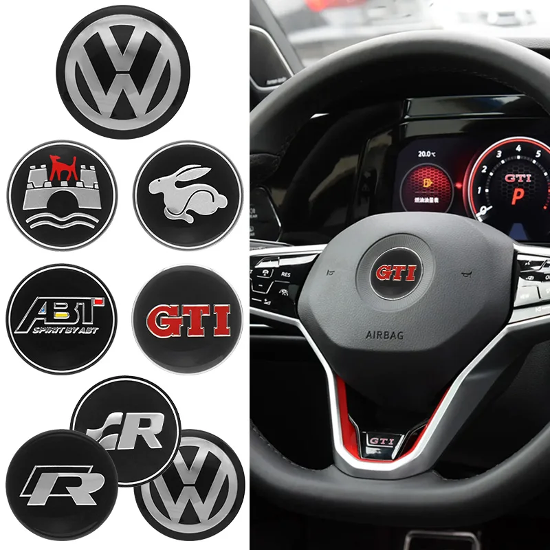 

Car Steering Wheel Emblem Sticker Interior Accessories For VW Polo Golf GTI Passat Scirocco Beetle Tiguan Magotan Golf 5 4 6 Mk4
