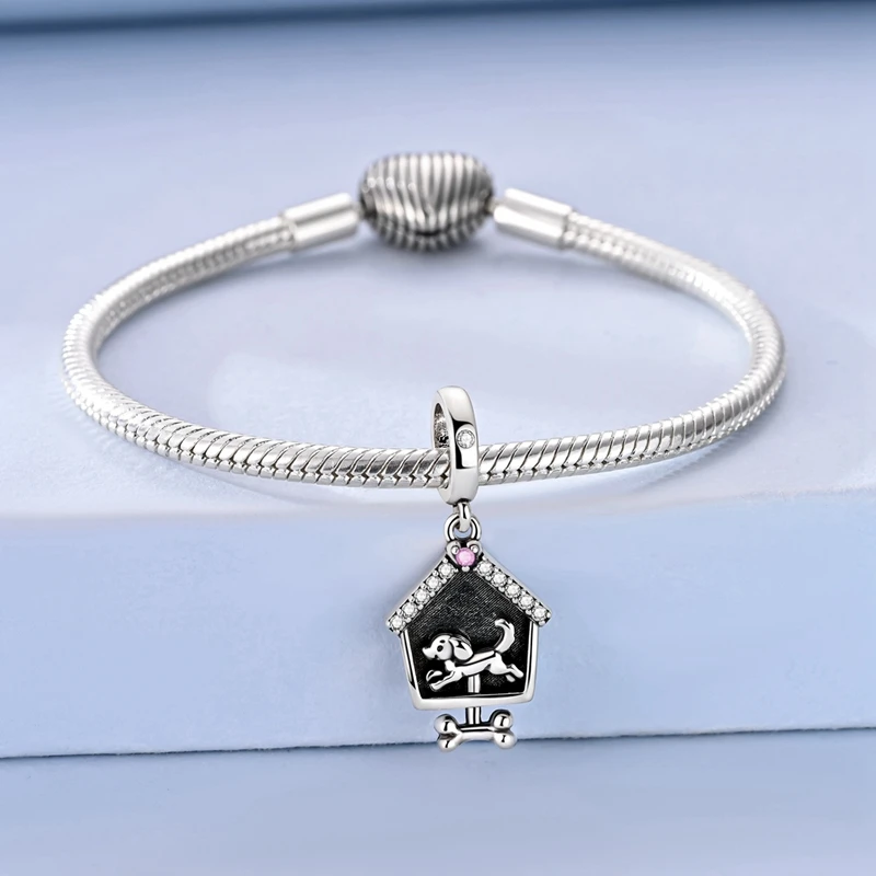 2026 New 925 Sterling Silver Happy Dog Activity Charms Pendant Fit 3mm Original Bracelet DIY Women Birthday Party Jewelry Gifts