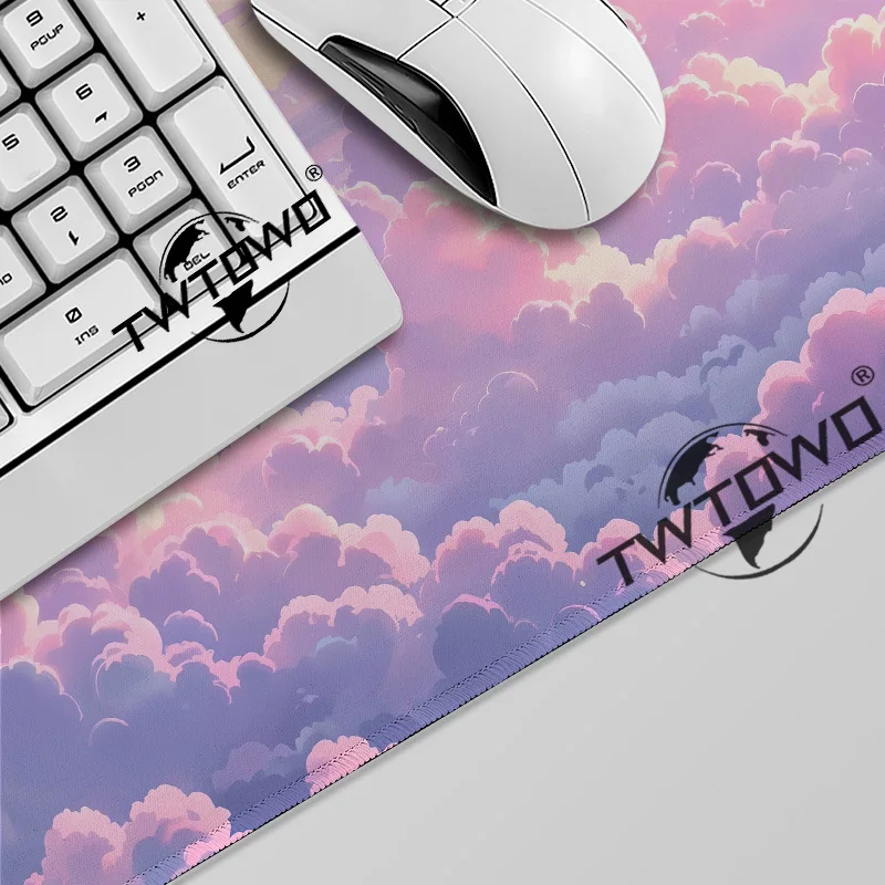 Pink Cloud Mouse Pad Gamer XL HD New Custom Home Mousepad XXL MousePads Non-Slip Office Carpet Computer Desktop Mouse Pad