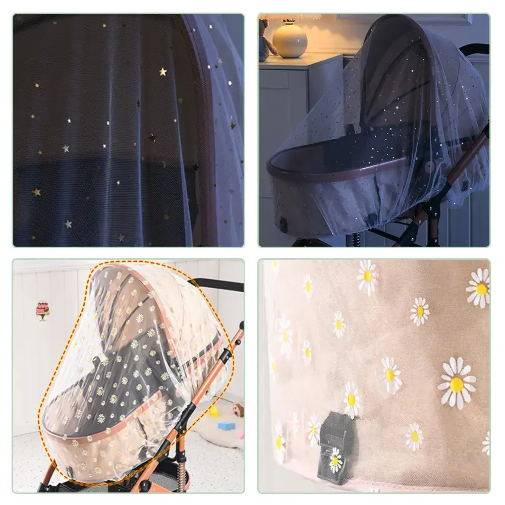 Elastic Type Baby Crib Netting Mosquito Net Pushchair Anti-bug Netting Infant Protection Mesh Stroller Trolley Accessories