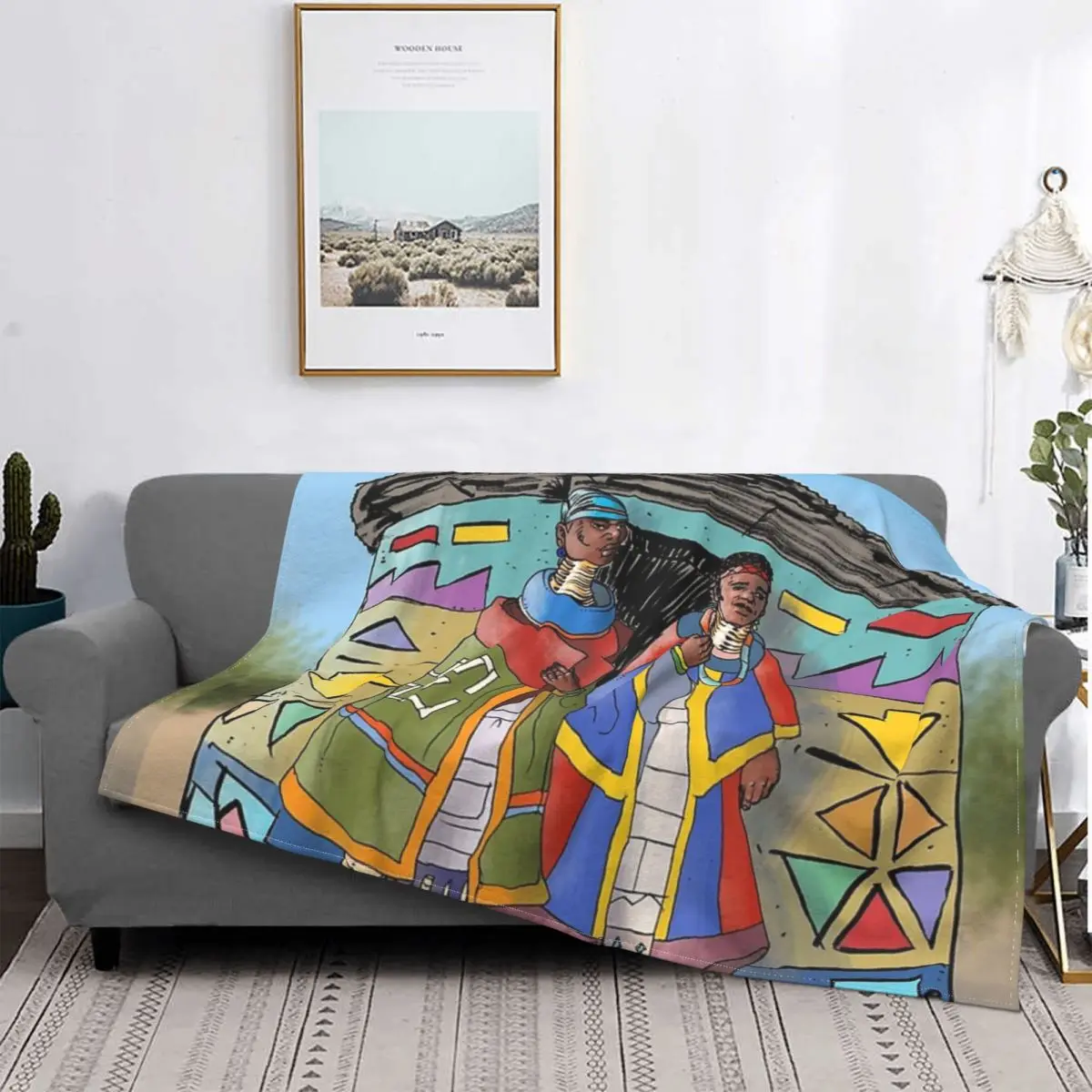 Ndebele Women From South Africa Blanket African Women Fleece Velvet Ultra-Soft Throw Blankets For Bedding Plush Thin Quilt