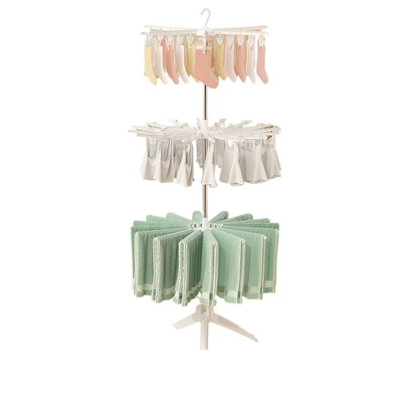 

Multi-Tier Foldable Freestanding Clothes Drying Rack for Kids Toddlers Newborns Baby Diaper Laundry Hanger for for Baby for