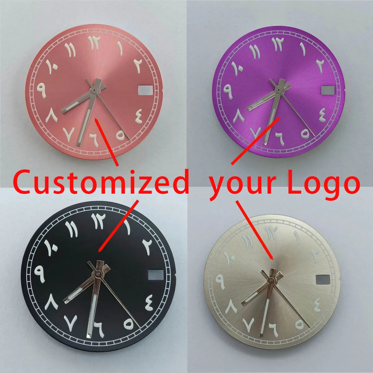 Customized logo 28.5mm Arabic alphanumeric luminous dial, suitable for NH series 35/36 movement watch accessories