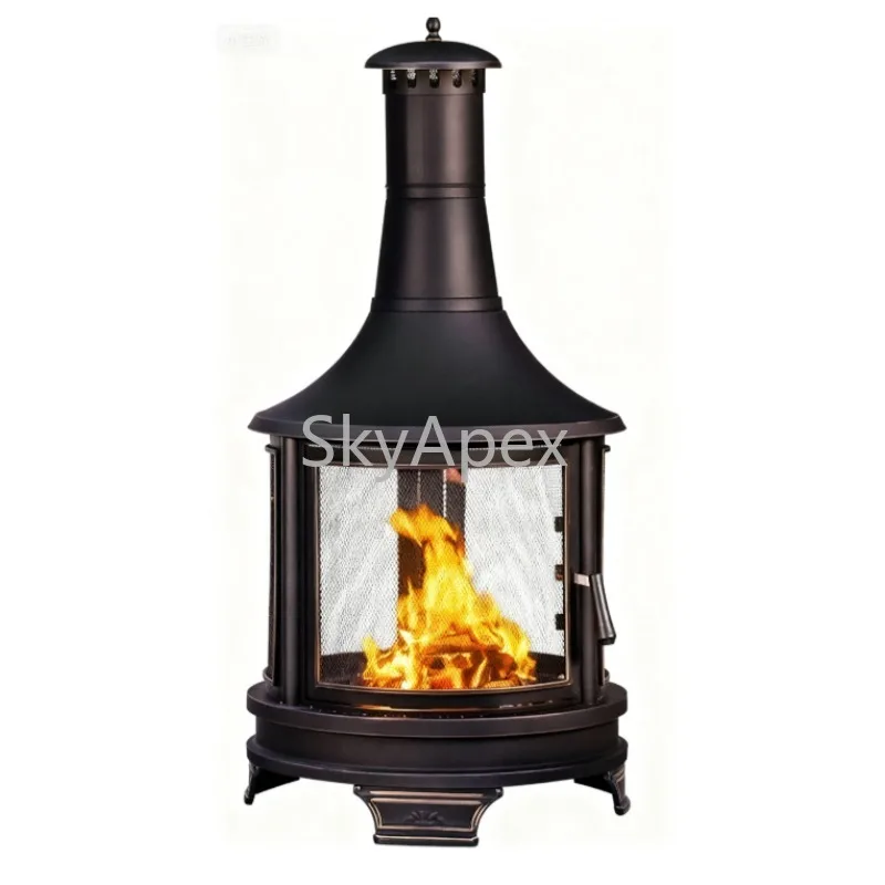 

2-in-1 Multifunctional Outdoor Wood Burner Firepit with BBQ Grill for Patio Backyard Burning Bonfire Durable Design for Home Use