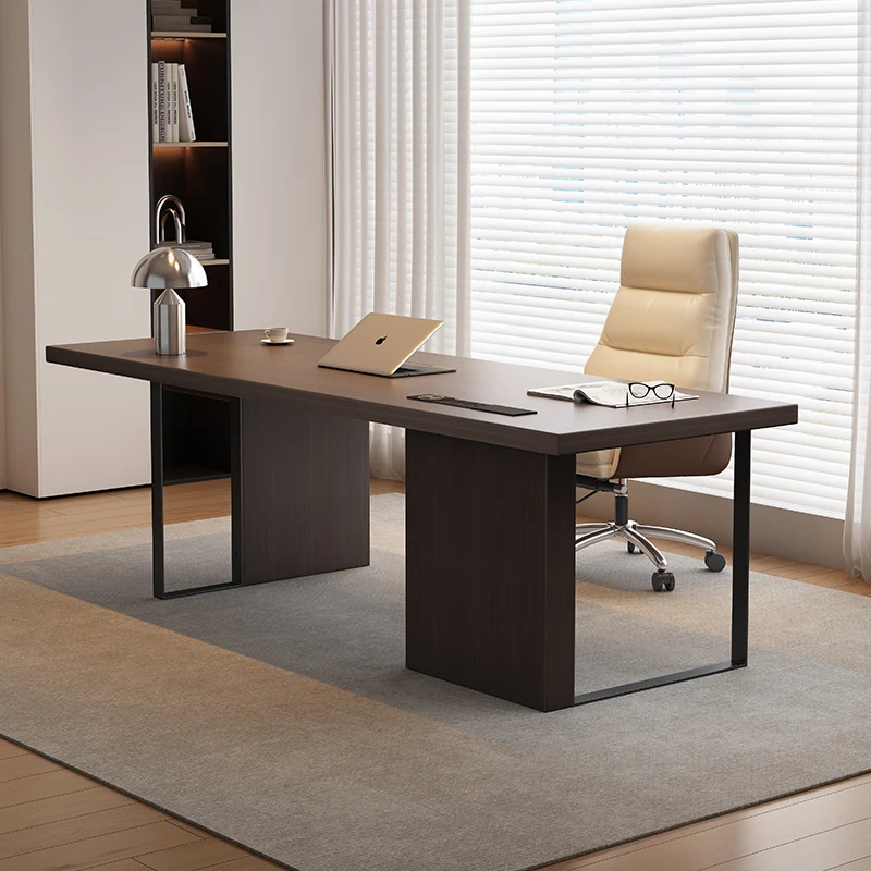 

Легкий роскошный современный стол из цельного дерева для домашнего кабинета, итальянский минималистичный стол начальника, дизайнерский компьютерный стол высокого класса