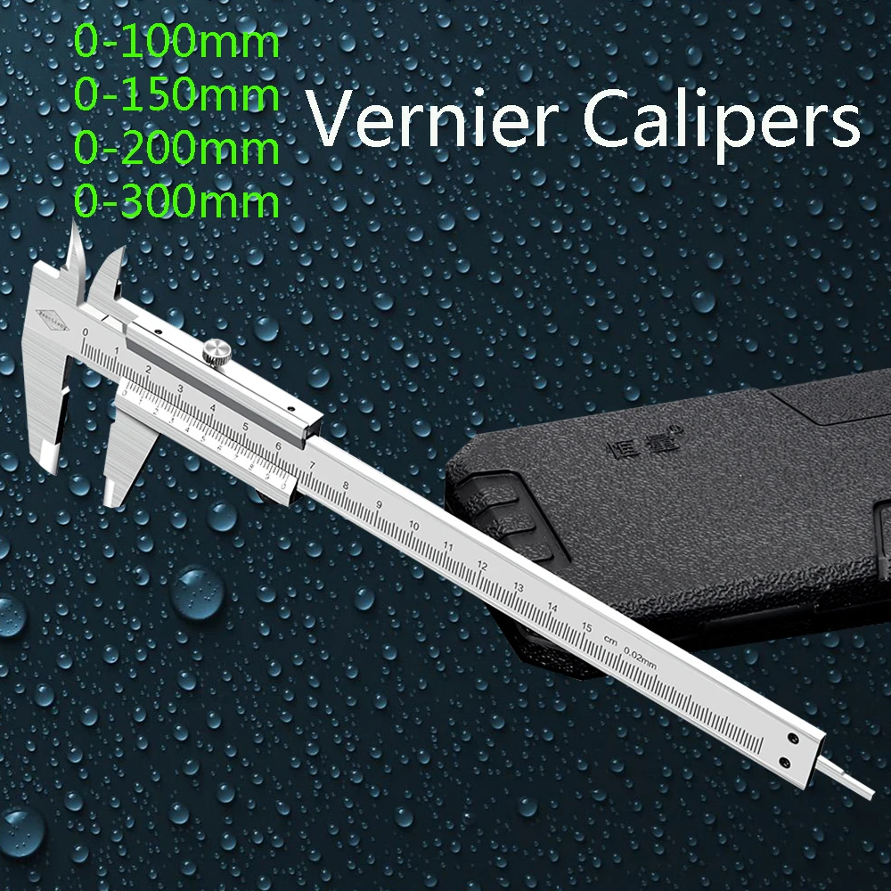 

Stainless Steel Vernier Caliper 0-100mm, 0-150mm, 0-200mm, 0-300mm Metal Caliper High Precision Oil Level Measurement Hand Tool