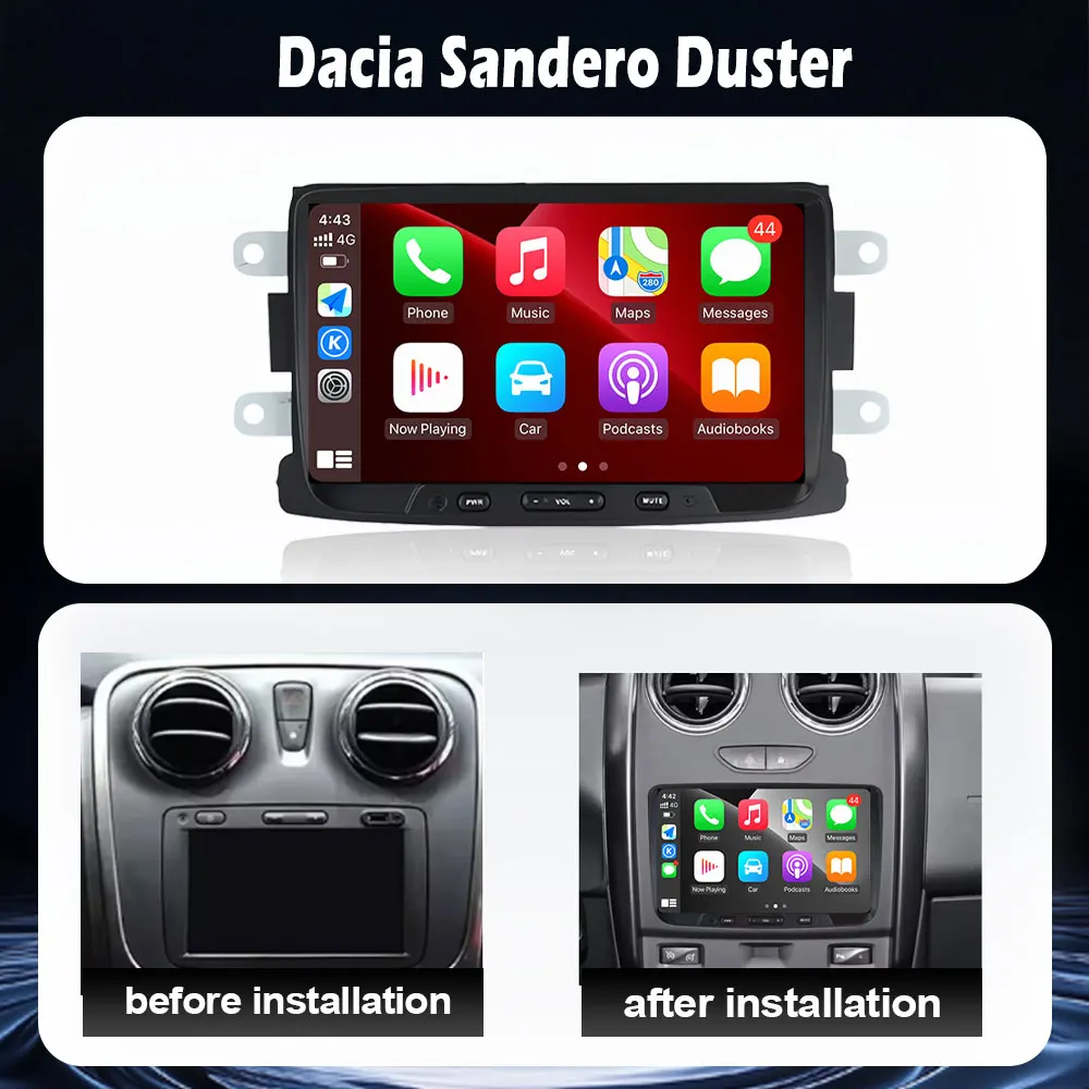 Radio For Dacia Sandero Duster Android 16 Carplay Car Multimedia Player Intelligent System Auto Navigation Stereo