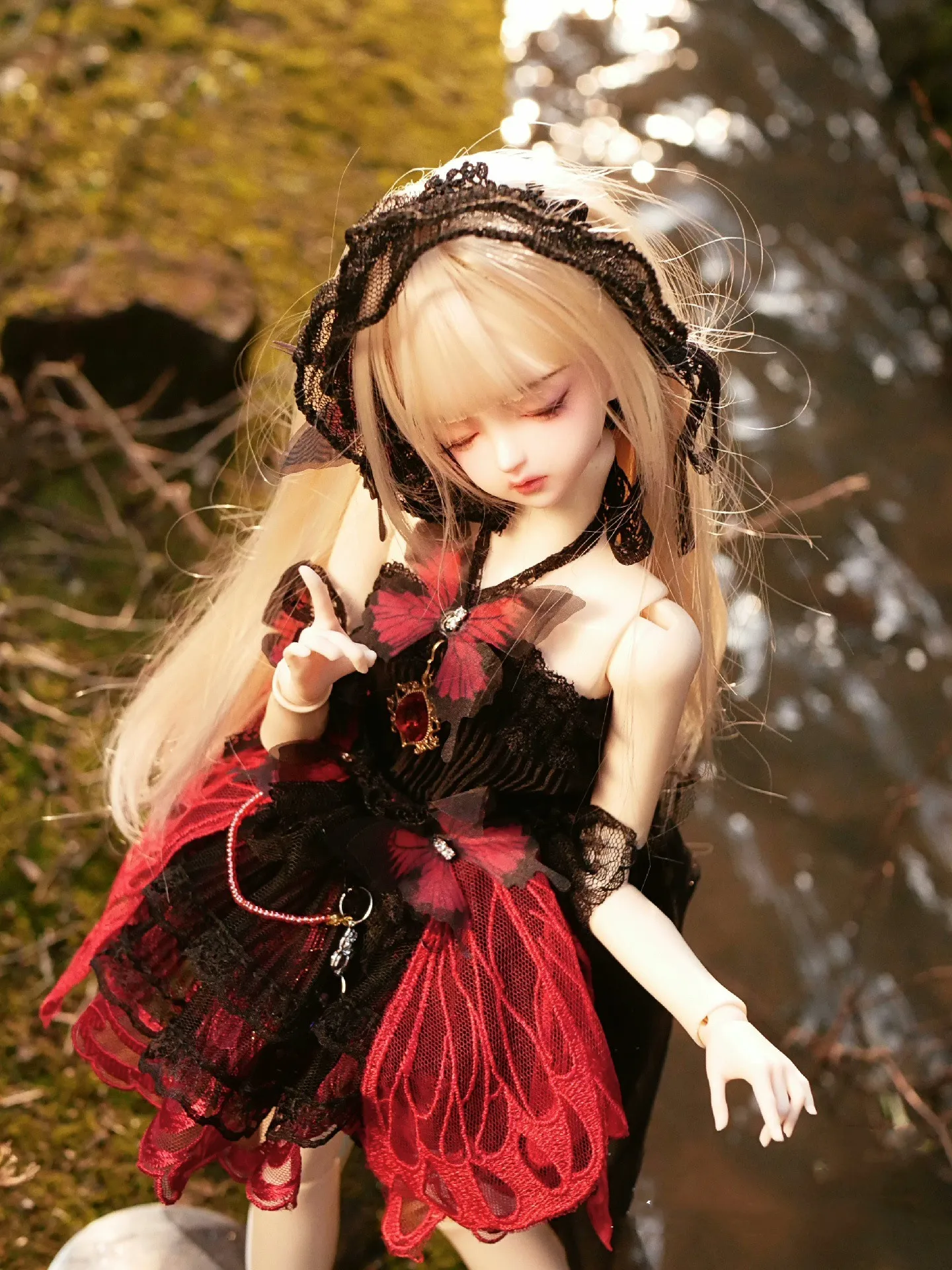 ملابس للدمى 1/5 1/6 BJD فستان تيارا ملابس دمى مخصصة