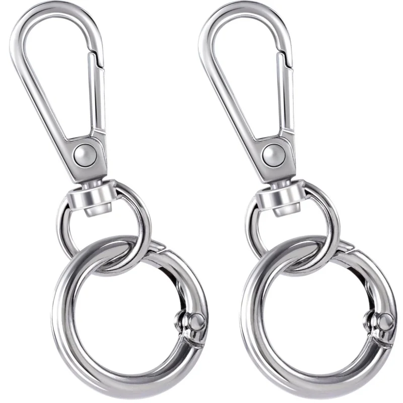 

2/5Sets Metal O Ring for Keychain Carabiner Clips Bag Strap Swivel Snap Hooks Buckle Dog Leash Lobster Clasps Keyring Hardware