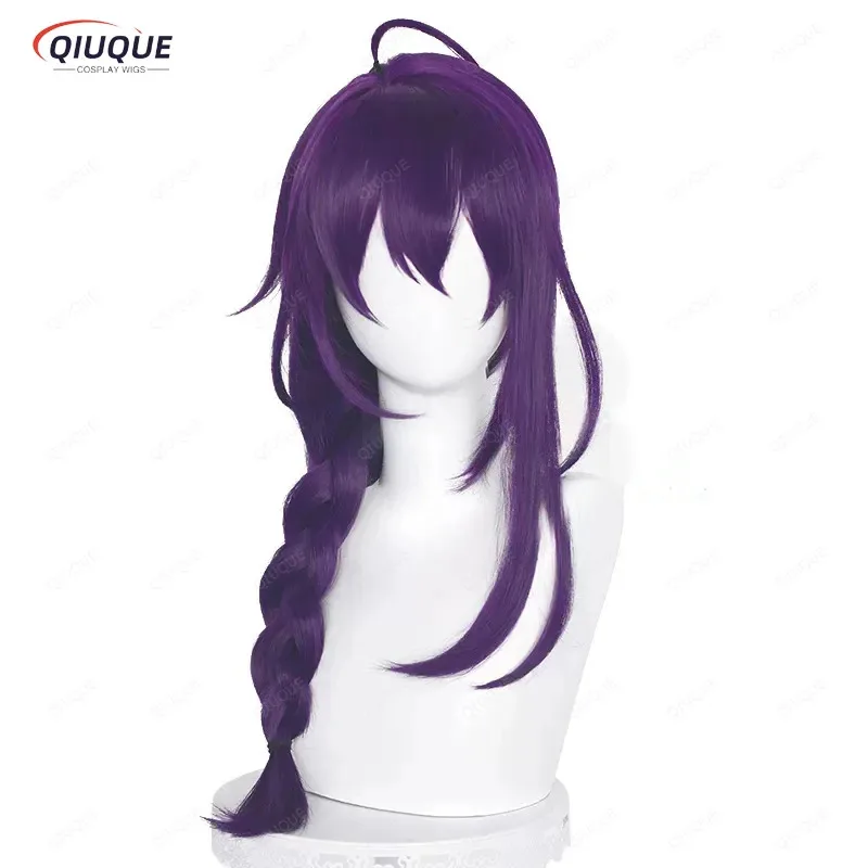 

Игровой ансамбль Yiyi со звездами Ayase Mayoi, длинные фиолетовые плетеные термостойкие синтетические волосы для косплея, парики для Хэллоуина + шапочка для парика