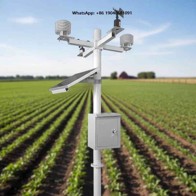 Professional Compact Wireless Automatic Weather Station with Temperature Transmitter for Greenhouse and Photovoltaic Systems
