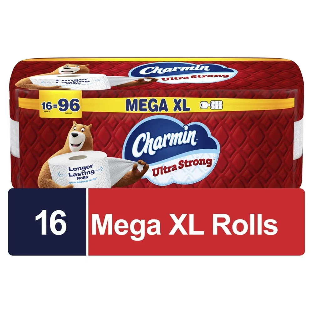 Ultra Strong Toilet Paper 16 Mega XL Rolls 330 Sheets 2 Ply Diamond Weave Texture Septic Safe Bulk Pack Long Lasting