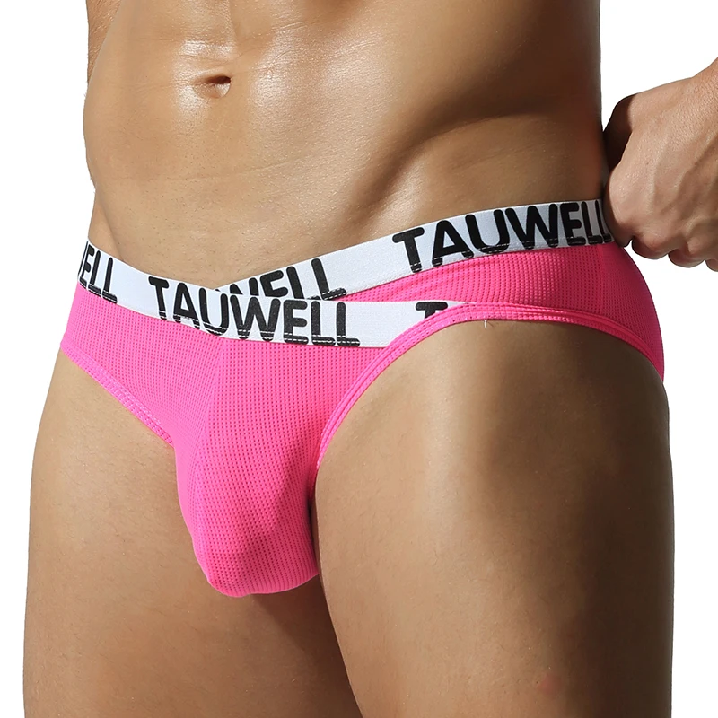 Tauwell Men's Fashion Low-Waist Sports Underwear Breathable Mesh Small V Waist Triangle Briefs
