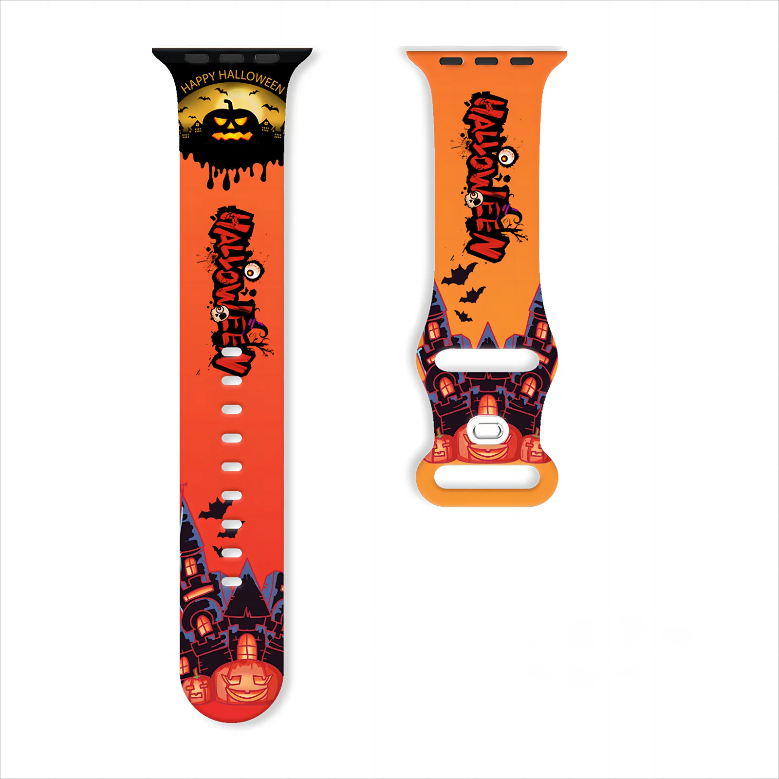 

Wonderful Halloween Night for Apple Watch 11 10 9 8 7 Silicone Band Replacable Bracelet for iWatch 46mm 42mm 41mm 40mm Watchband