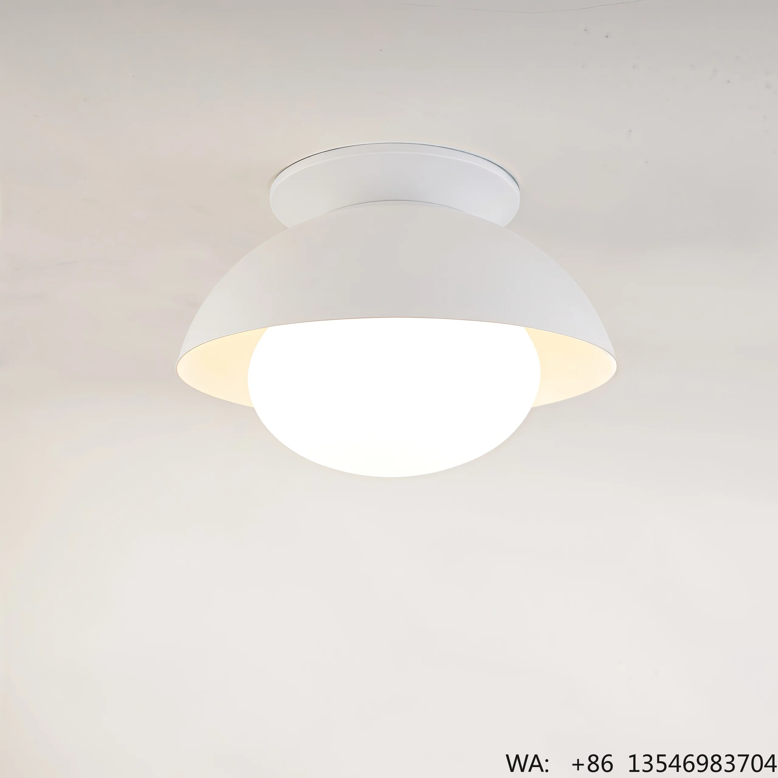 For CUL Listed Modern AC Custom White Ceiling Lamp Glass Shade LED Light E12 Home Office Hotel Projects AEF1001MW