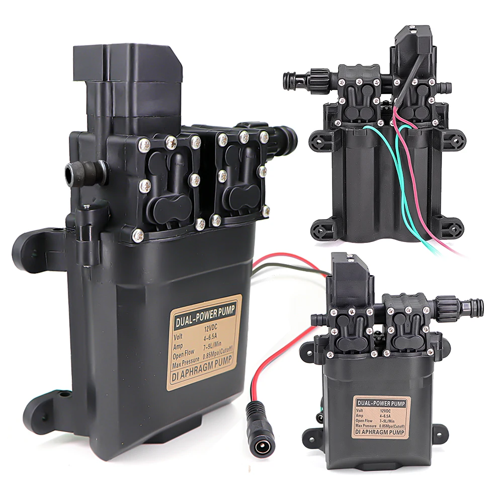 

Прочный мембранный водяной насос высокого давления постоянного тока 12 В 7-9 л/мин для сада, сельского хозяйства, самовсасывающий мембранный насос с автоматикой