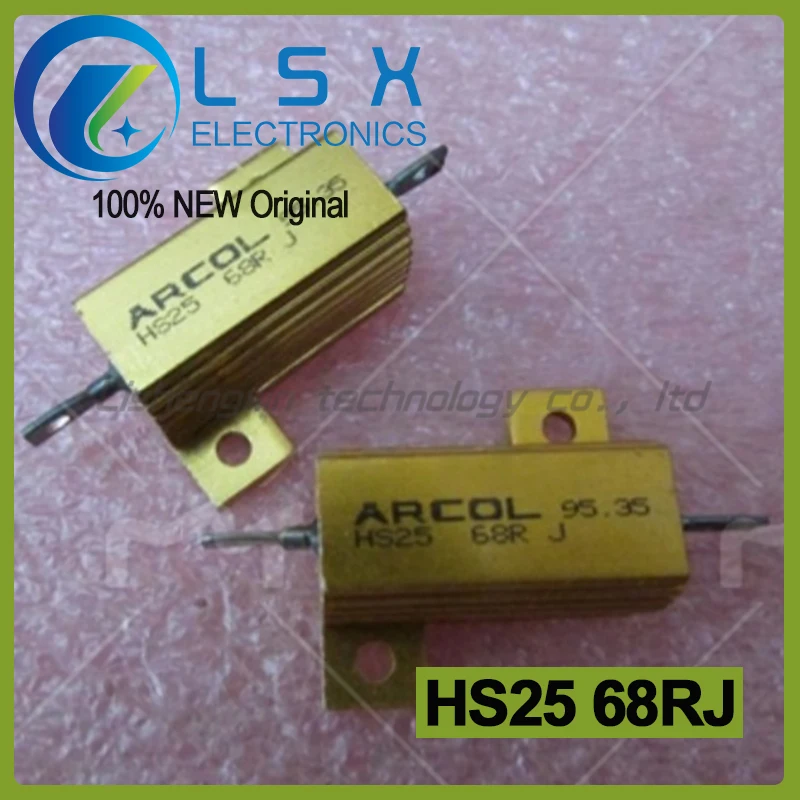2-5pcs HS25 68RJ 68Ω 25W 5% High power aluminum shell resistor New and Original