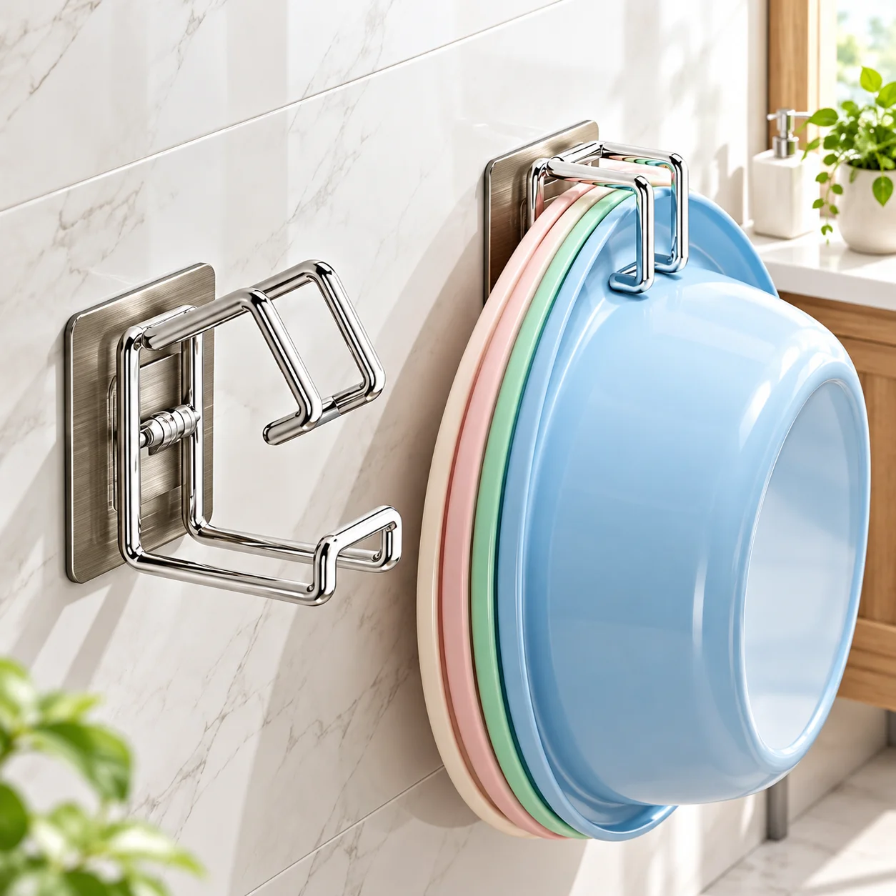 1/2pcs Foldable Washbasin Hooks- No Drilling Required for Installation Space-saving Free Hanging for Damage for Bathroom