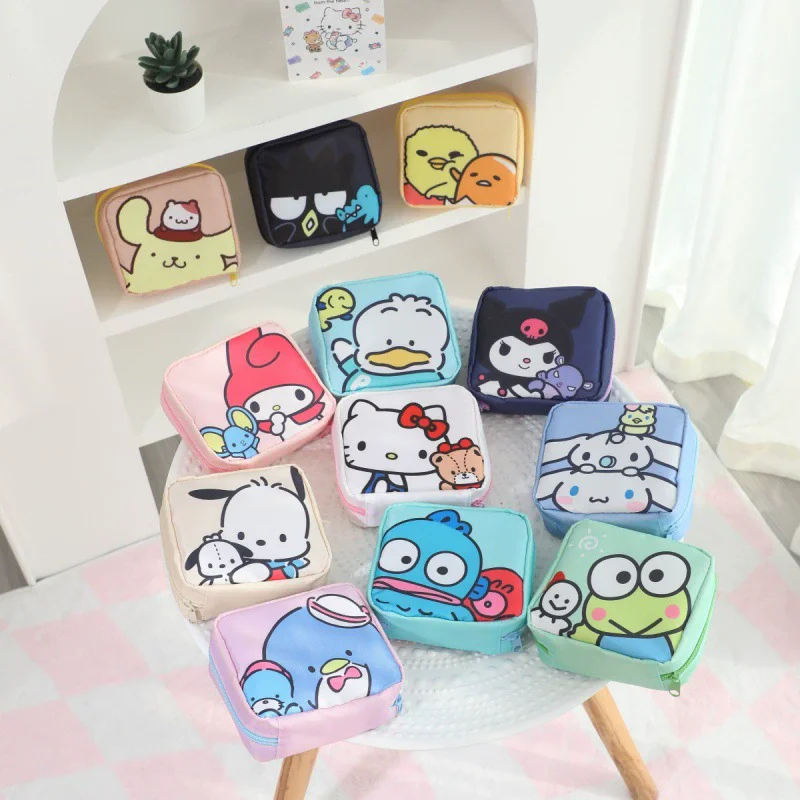 

Sanrio Hello Kitty сумка для гигиенических салфеток большой емкости Kuromi Cinnamoroll менструальная сумка девчачий кошелек для монет