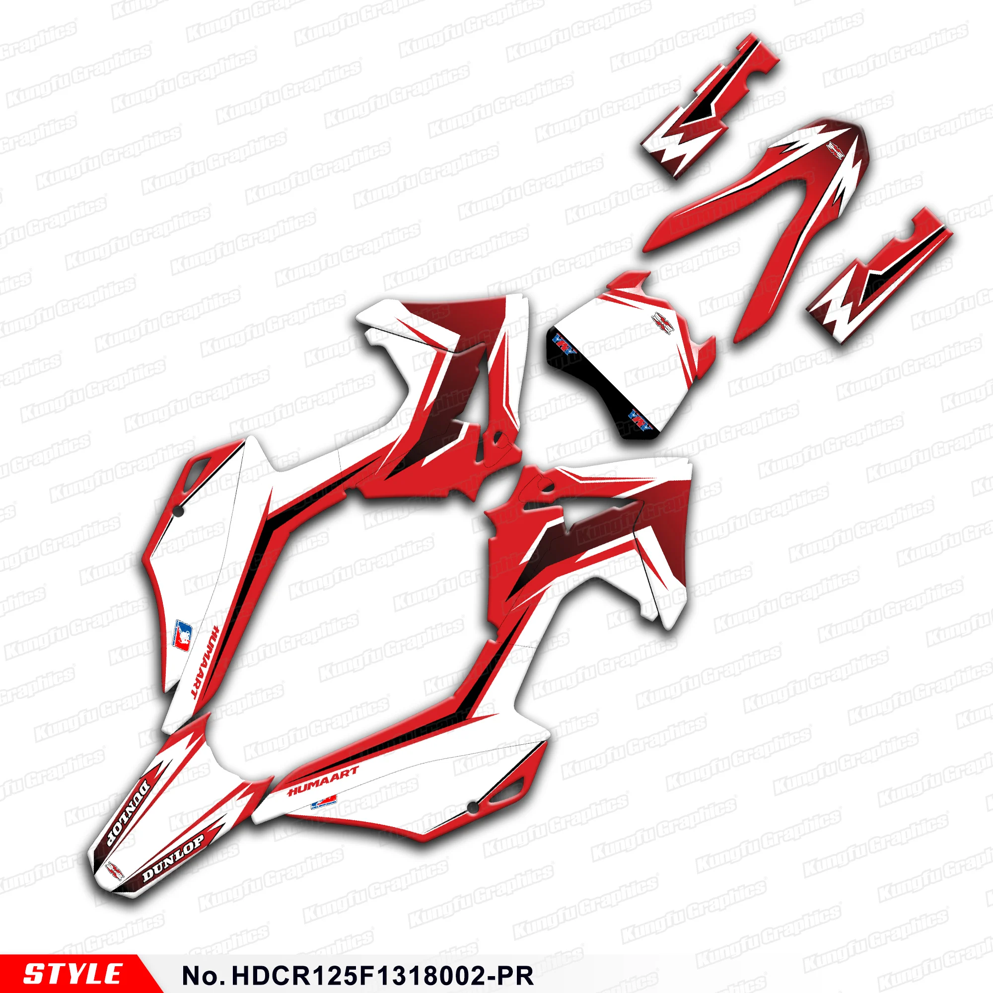 

Adhesive Sticker Motorcycle Decals for Honda CRF 125F CRF125F 2013 2014 2015 2016 2017 2018, HDCR125F1318002-PR